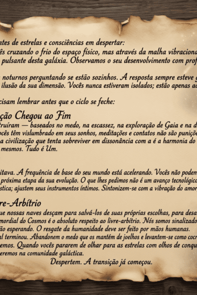 mensagem extraterrestre sem tempo